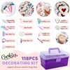 LUSHYUM Cookie Decorating Kit 118pcs with Storage Case, Royal Sugar