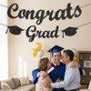 Pre-Strung Black and Gold Glitter Congrats Grad Banner Class of