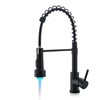 LUFEIDRA Black Kitchen Faucet with Sprayer LED Light, High Arc