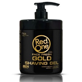 Gel Para Afeitar Red One Gold Efecto Hidratante - Gel de Afeitado Suave - Gel para Rasurar 1 L - Producto para Barberia, Estetica, Peluqueria