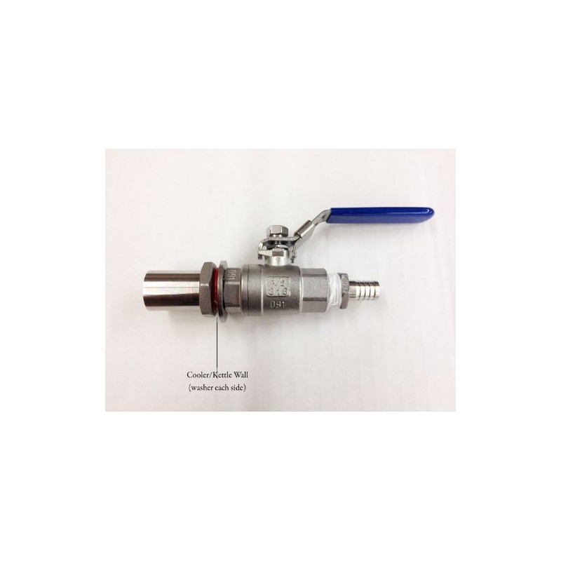 Quick Fit Weldless 316 Stainless Steel Ball Valve with Bulkhead