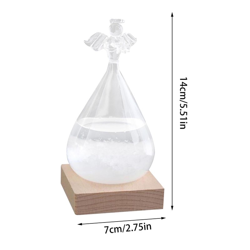 Storm Glass Weather Station,Water Drop Weather Predictor with Wood Base