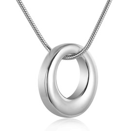 MCJKP Circle of Life Cremation Necklace for Ashes Stainless Steel Keepsake Charm Memorial Jewellery Gifts Urn Pendants for Ashes