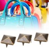 100 Pieces Pyramid Studs, 10-15mm Square Brass Dot Rivets 4
