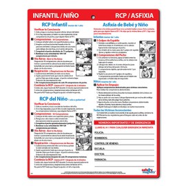 Safety Magnets by ZOCO – Spanish CPR & Choking First Aid Magnet (en Español) – Laminated 8.5x11 Chart for Infants, Children – Heimlich Maneuver Instructions for Home, School, or Workplace