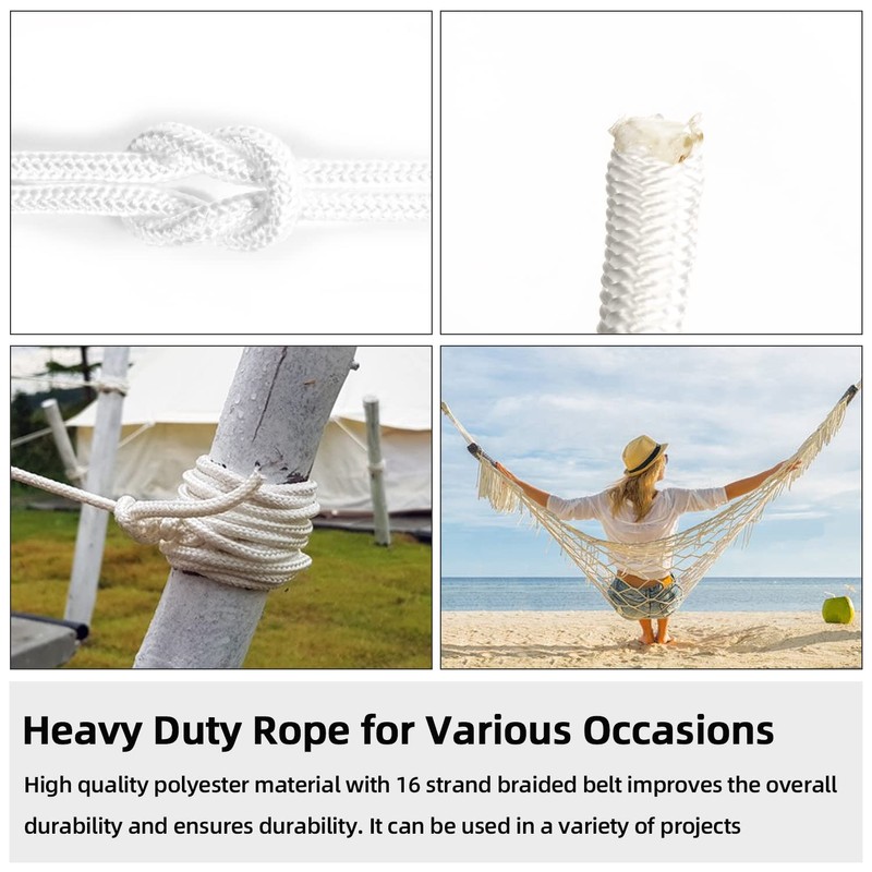 100ft Flag Pole Rope, Flag Pole Halyard Rope Kit with