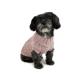 Huskimo French Knit Dog Jumper, Rose Pink, 40cm