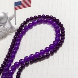 Vanilla Mountain Jewelry Making DIY Dark Purple Carnelian Chalcedony 8mm Loose Beads