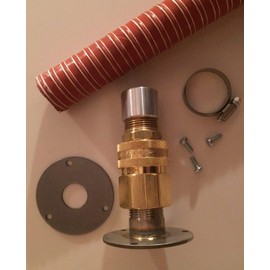 GenExhaust for Champion Generator 3-hole round #72 cover plate 1-1/2" quick disconnect silicone exhaust extension 1 foot length