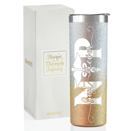 Onebttl Nurse Practitioner Gifts For Women, Nurse Practitioner Week Gifts for NP, Stainless Steel Tumbler With Lid 20OZ - Silver Golden Gradient Glitter - Best NP Ever
