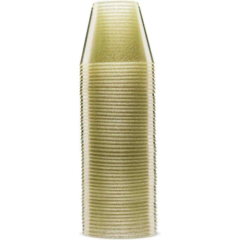 Munfix MT9100GG 100 Vasos De Plástico Con Purpurina Vasos De