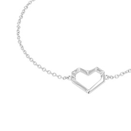 s.Oliver 2036862 Women's Bracelet 925 Sterling Silver with Synthetic Zirconia Mother of Pearl 17 + 3 cm Silver Heart Comes in Jewellery Gift Box, Sterling Silver, Cubic Zirconia