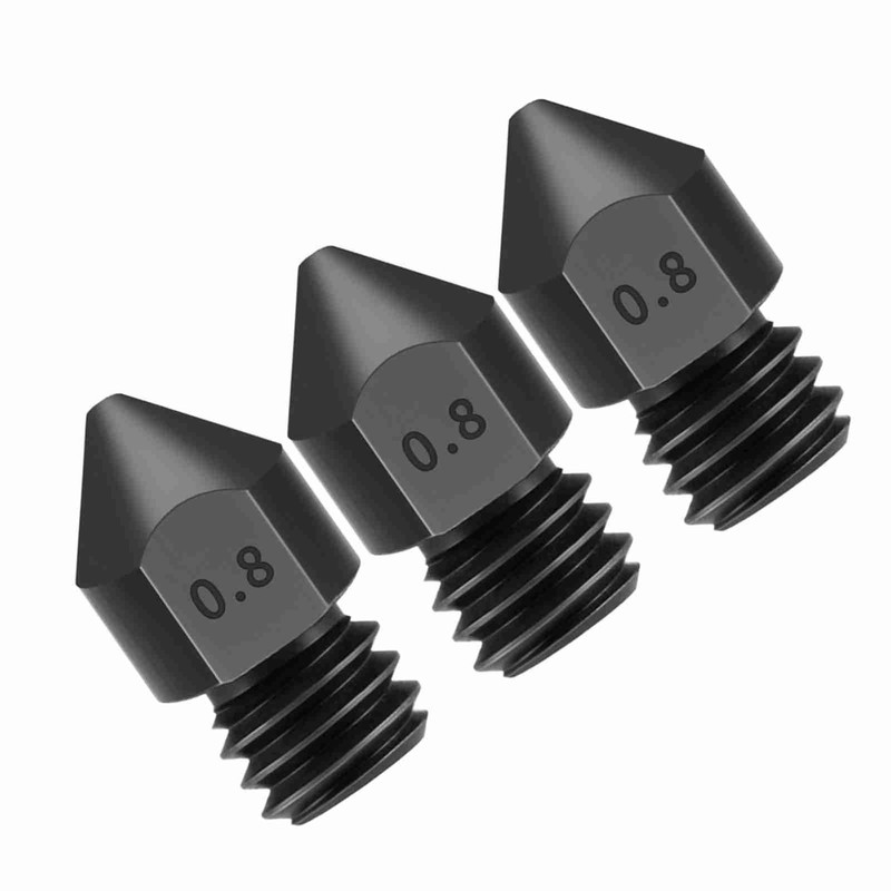 3pcs Hardened Steel Nozzles 0.8mm for 1.75mm filament for Creality