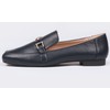 Feversole Mocasines de moda para mujer, Ribete de barra azul