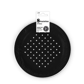 Surprisez Vous Set of 8 Plates, 18 cm, Black