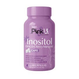 PinkV Suplemento de Inositol, DIM y D-Chiro con Marigold y Ácido Fólico en 60 Cápsulas de 800 mg