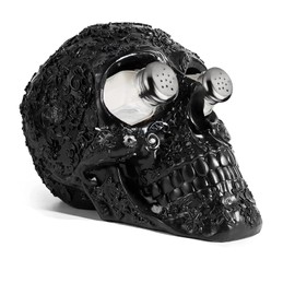Skull Salt & Pepper Shaker Set, Decorations Kitchen Spice Holder, Evil Human Medieval Polyresin Skull Salt & Pepper Holder, Day of the Dead Home Kitchen Organizer Decor Gifts for Her and Him