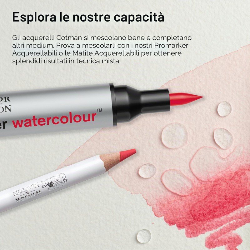 Winsor & Newton WN Acquerello Cotman 1/2 Godet Rame Rosso