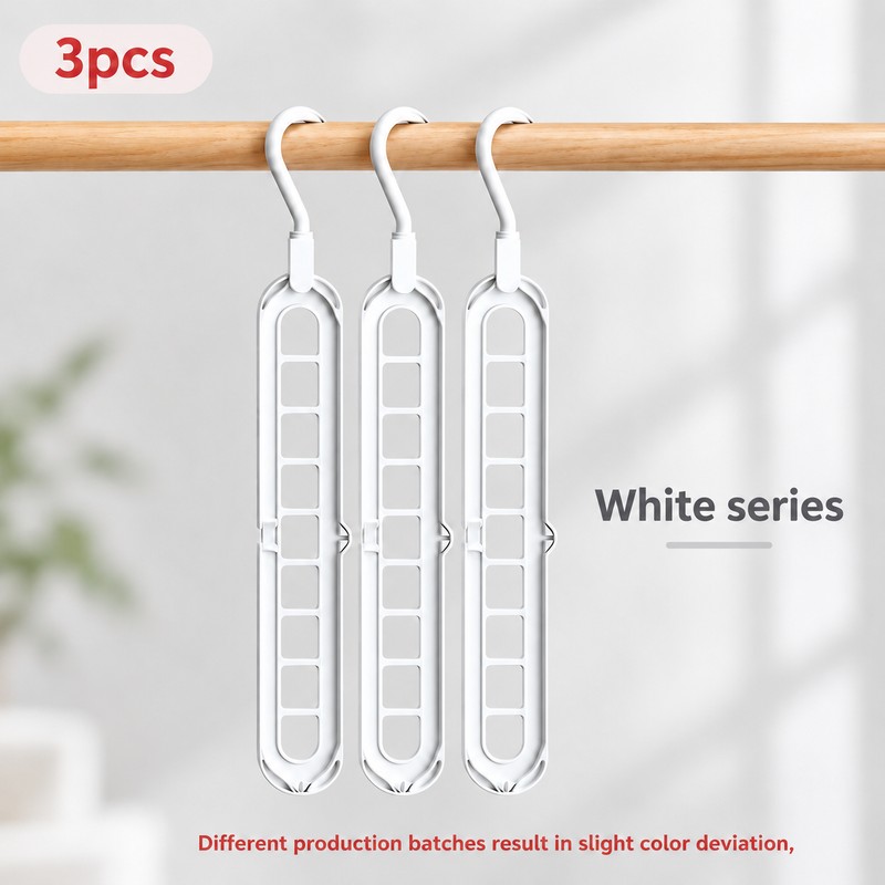 9-Hole Clothes Hangers for Closet Organization – Space-Saving Foldable 3-Pack