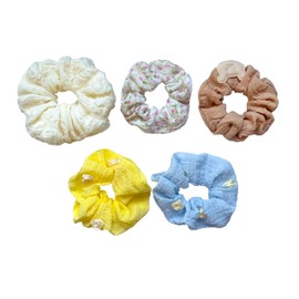 Noguez. Set de 5 Donas para Cabello, Coleteros suaves para Cabello, Bandas Elásticas para Coletas, Ligas Elásticas Suaves para todo tipo de Cabello, Hair Scrunchies.