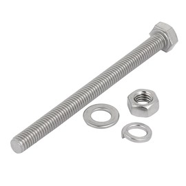 sourcingmap 10pcs 304 Stainless Steel M5x70mm Hex Bolts w Nuts and Washers Assortment Kit