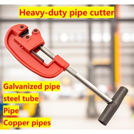 1/8"-2" Heavy Duty Pipe Cutter - Professional Steel, Iron & Copper Pipe Cutting Tool for Plumbers - Extra Blade Included
