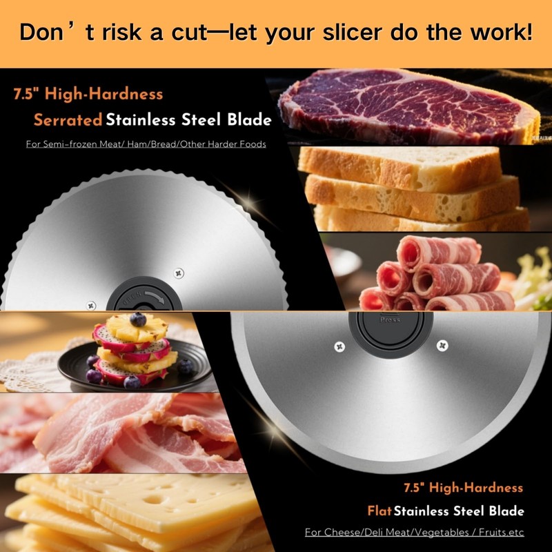 Meat Slicers, Electric Meat Slicer Machine for Home with 2