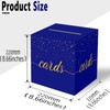 Blue Card Box with Gold Foil Design，Wedding Card Box for