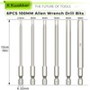 6pcs Hex Head Allen Key Drill Bit Set, 100mm Allen