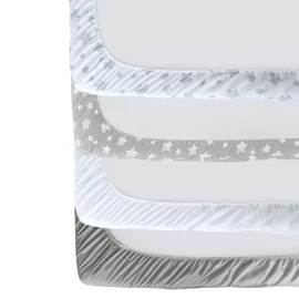 Crib Sheets for Boys and Girls 4 Pack, 28”x 52” Multi Color Available, Fitted Crib Sheet for Standard Size Crib and Toddler Mattresses, Soft and Breathable Crib Sheets Baby Gift Unisex Set, Grey