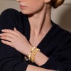 Gold Women Bangle Tennis Bracelet - Stainless Steel Gold Plated