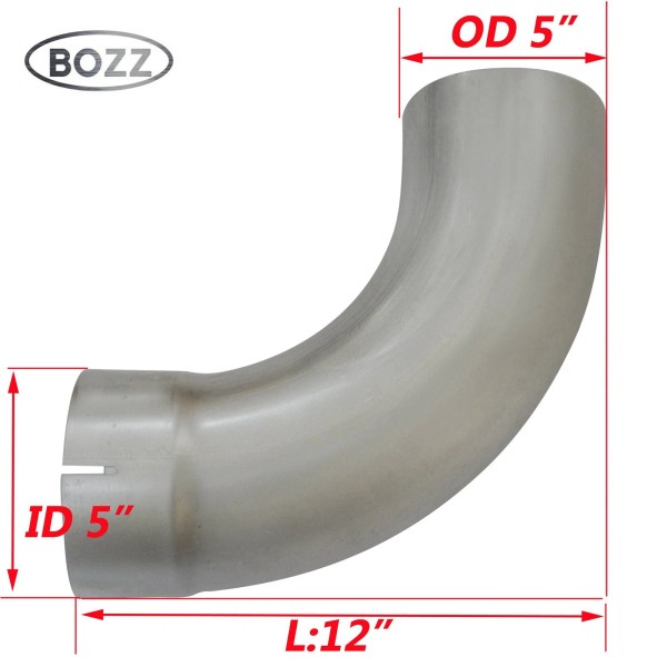 BOZZ Aluminized New 5 Inch ID / OD 90 Degree