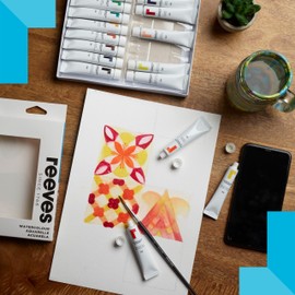 Reeves Watercolour Paint Set 18 X 12ml – 18 Rich Assorted Watercolours Tubes – Suitable for beginners, leisure and recreational users​