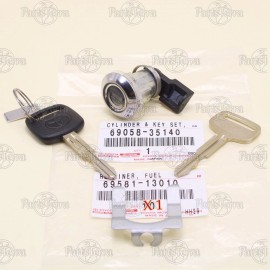Toyota GENUINE OEM 1995-2004 TOYOTA TACOMA SET OF FUEL DOOR LOCK CYLINDER & KEYS & CLIP