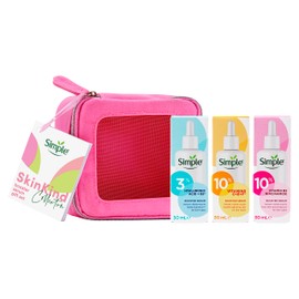 Simple Skin Kind Booster Serum Gift Set with a small travel beauty bag skin care products for her 3 piece