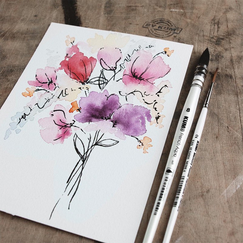 KUM 5146716 Artist Brush Set 4 Pieces Schlemmer Art Botanical