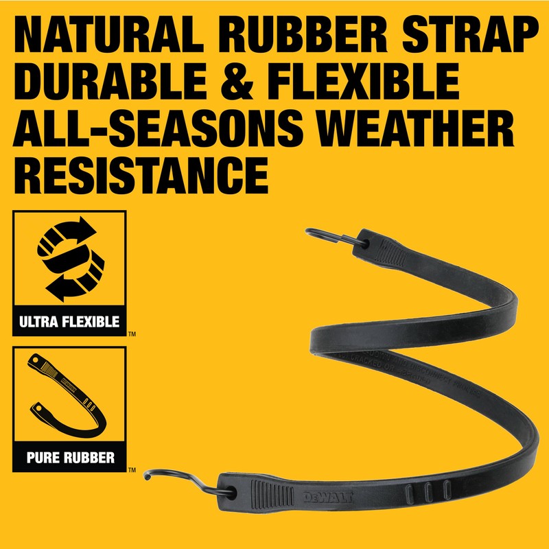 DEWALT DXBC3001021 Black/Yellow 21" Rubber Tarp Straps, 10 Pack