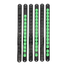 6pcs Socket Organizer 360° Swivel Removable End Cap 1/4 Inch X 28 Clips 3/8 Inch X 28 Clips 1/2 Inch X 24 Clips Socket Holders