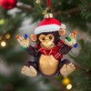 The Bridge Collection Santa Monkey Ornament - 4" Cute and