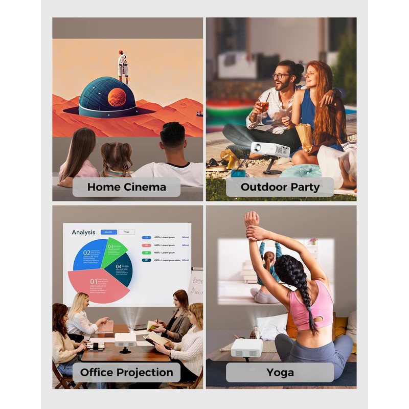 Aurzen Projector Foldable Stand, Ultra-Compact with Easy Setup, 180° Rotation,