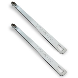 BERYLER 2 PCS 1/64 Teaspoon(1/64 Tsp | 0.083 mL | 0.083 cc) Single Measuring Spoon, Small Measuring Spoon Only, Individual Tiny Measuring Spoons, Stainless Steel Mini Measuring Spoons for Cooking