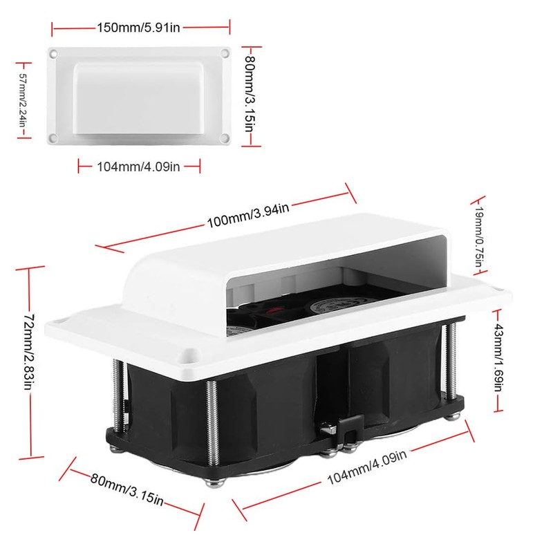 Riloer Exhaust Fan, 25W Ventilation Extractor with Anti-Backflow Check Valve