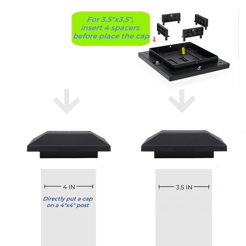Kemeco Solar Post Cap Lights for 4x4 Posts, 2 Pack
