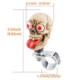 Arenbel Funny Skull Grimace Style Steering Wheel Spinner Knob Car Turning Booster Assist Knob Handle Fit Most Vehicles, Beige