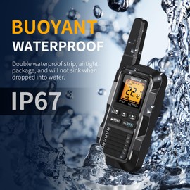 Gaswei G2pro+ Heavy Duty Walkie Talkies for Adults，Rechargeable Long Range Two Way Radios 2 watts ，NOAA Weather，FM Radio，IP67 Waterproof，VOX ，Double PTT，Li-ion Battery (2 Pack - Black)