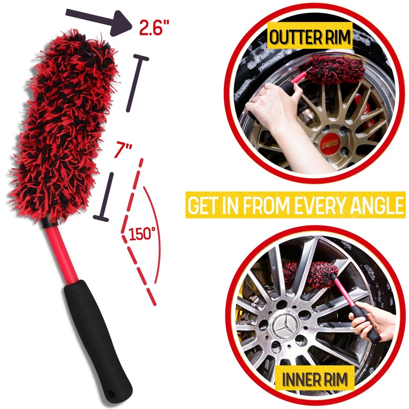 oesee Metal Free Microfiber Wheel Brush Kit- Microfiber Angled Wheel