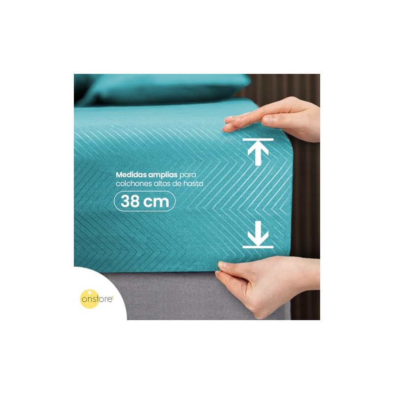 On Store. Juego de sábanas 2500 Hilos Tacto Suave Egipcio