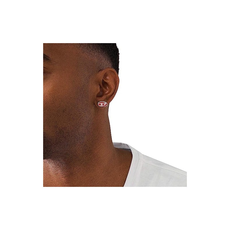 Diesel Men's Stainless Steel or Semi Precious Stone Stud Earrings,