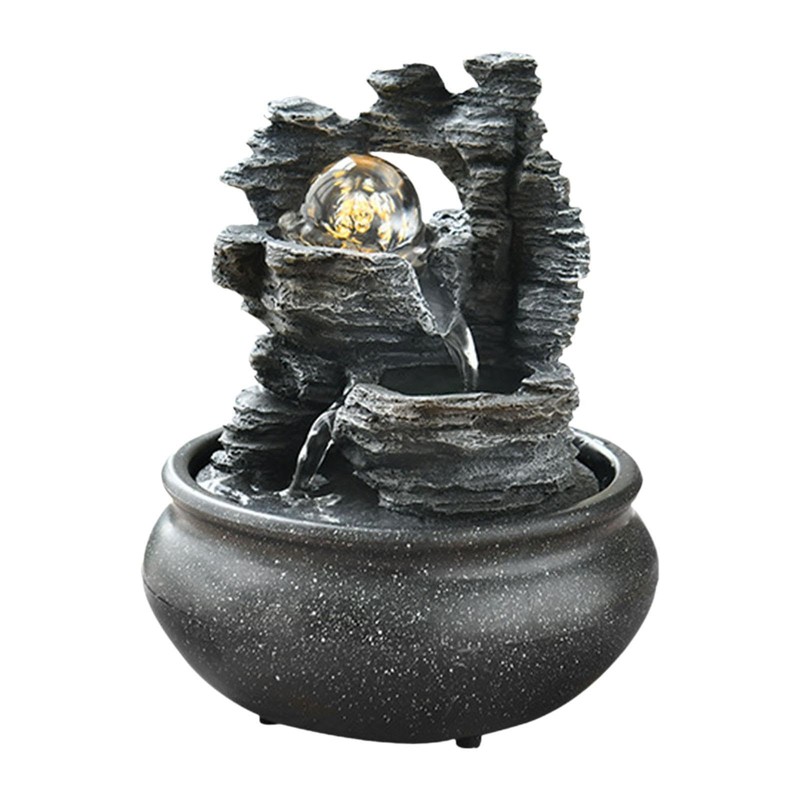 WeiLaiKeQi Indoor Waterfall Fountain Tabletop Fountain with Scene Light Water