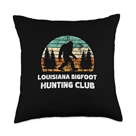 Louisiana Bigfoot hunting club sasquatch fan Throw Pillow